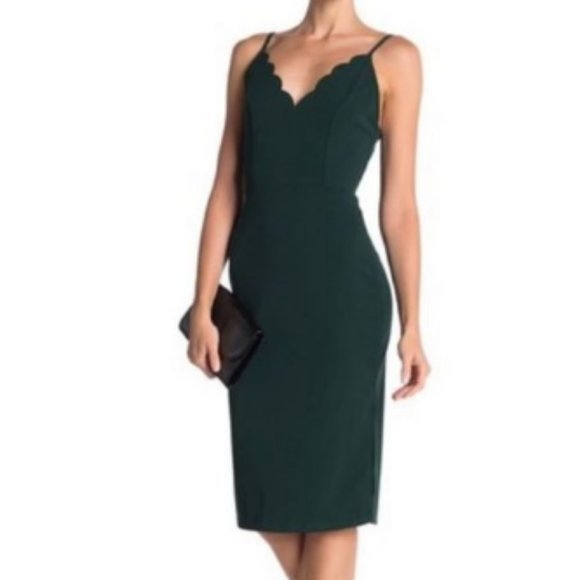 socialite scallop trim bodycon dress Women's Socialite Blue Scalloped Trim Neckline Bodycon Dress, NWT, Size Large
